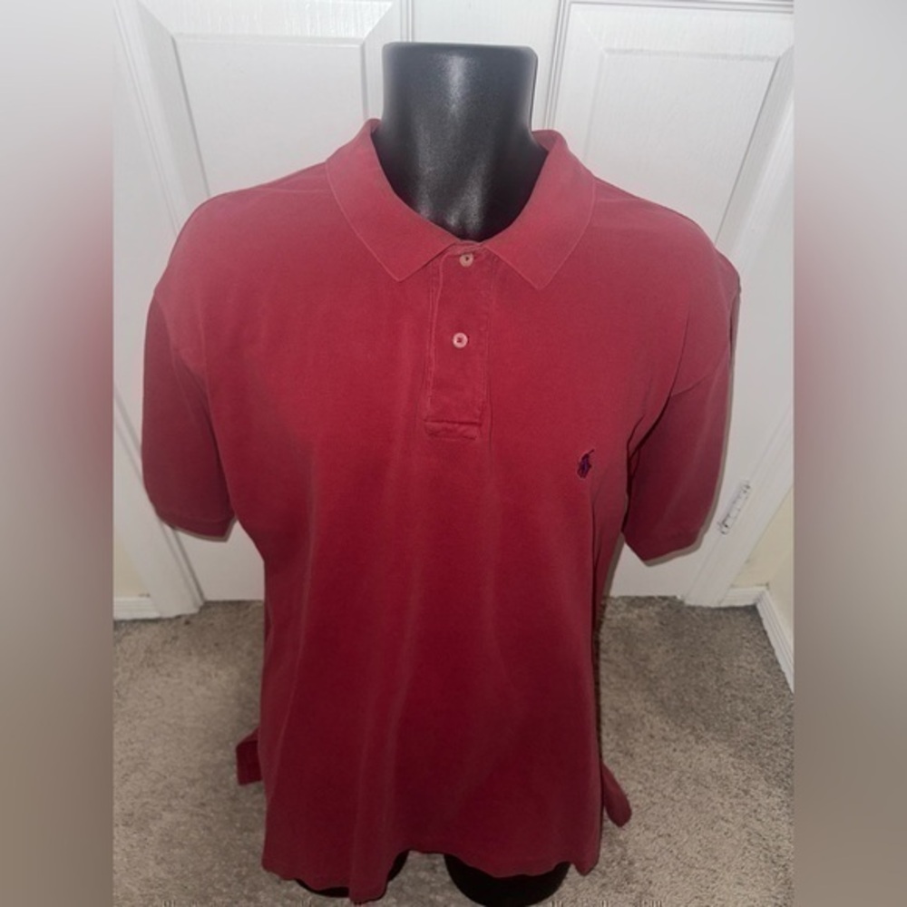 Men’s pre own as is red Ralph Lauren polo cotton shirt size XL